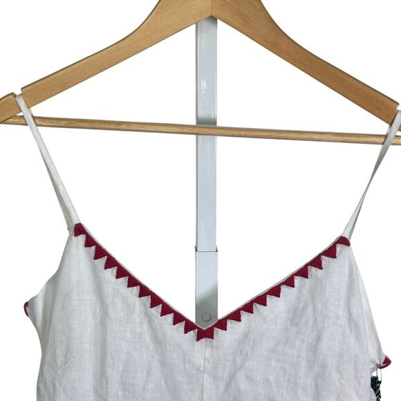 New ST. ROCHE "Kiki" Cami Kuba Geo Embroidery Hand Beading Fringe Tank Top Sz S - Picture 2 of 9